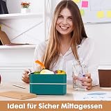 Sinnsally 1400ml Bento Box Lunch Box Stackable Leak-Proof Nordic Green view 6