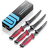 Sidomma Fillet Knife and Bait Knife Set Performance 5"-6"-7" G4116 German Flex Razor Sharp Stainless-Steel Blade with Sheath for Filleting and Boning, Pro Fishing Gear and Equipment Tools, Cool Fishing Gift for Men (Black-Red)