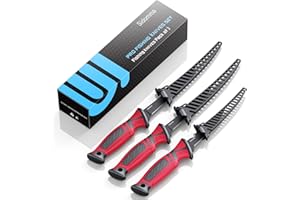 Sidomma Fillet Knife and Bait Knife Set Performance 5"-6"-7" G4116 German Flex Razor Sharp Stainless-Steel Blade with Sheath for Filleting and Boning, Pro Fishing Gear and Equipment Tools, Cool Fishing Gift for Men (Black-Red)