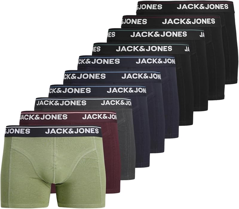 Jactimothy Solid Trunks 10 Pack, Spruzzo di Mare, XX_l (Pacco da 10) Uomo