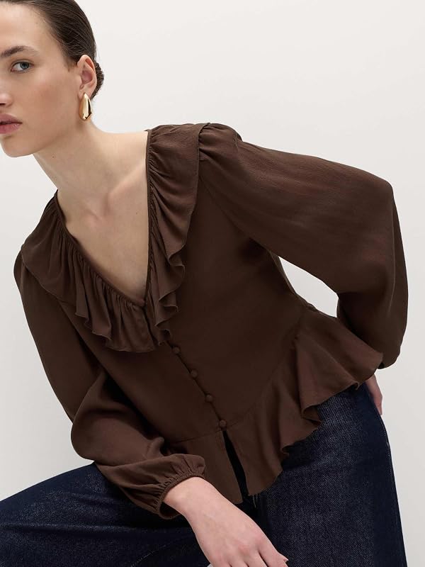 Blusa con Volantes a la Cintura UK 12 (EU 40)