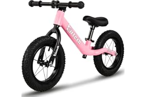 BIRTECH 12" Balance Bike for 2, 3, 4, 5 Year Old Boys and Girls, Lightweight Nylon Frame Toddler Training Bike No Pedal Bikes for Kids with Adjustable Seat and Air Tires