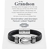 Infinity Knot Leather Bracelet Forever Linked Together Bracelet Birthday Christmas Anniversary Bracelet Idea Mens Braided Cuff 7.8/8.5/9 Inches Bracelet for Man Son Husband Boyfriend Brother Grandson