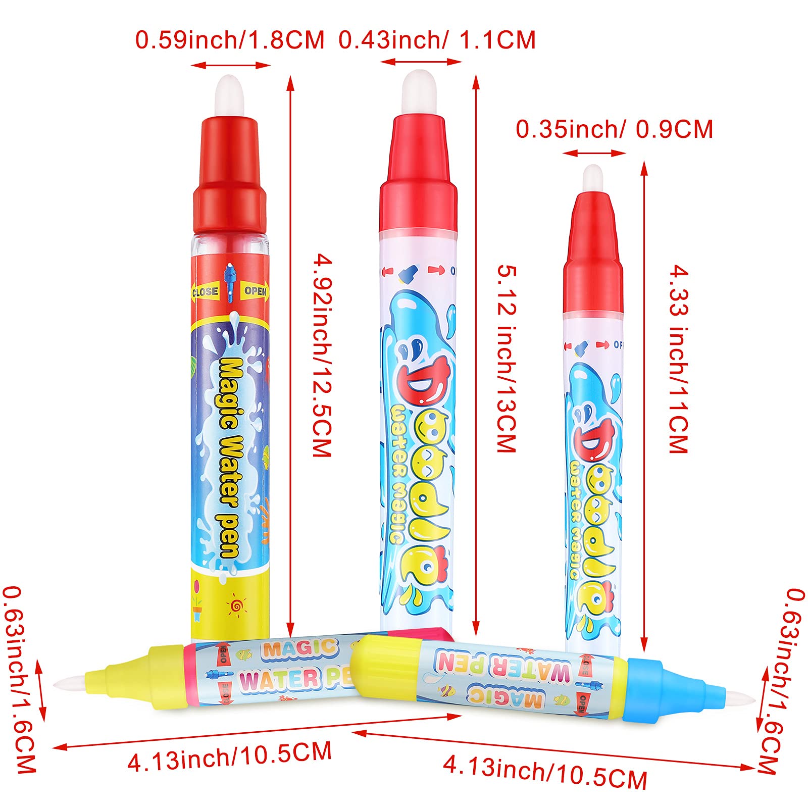 Tenare 10 Pcs Water Pens Water Doodle Pens Replacement Drawing Markers Doodle for Toddlers Kids Painting