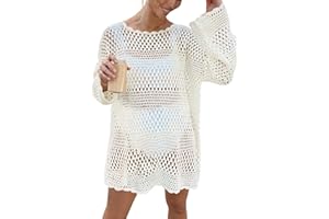 Prinbara Crochet Cover Up for Women Swimsuit Summer Bathing Suit 2025 Swim Hollow Out Bikini Swimwear Mesh Knit Beach Dress