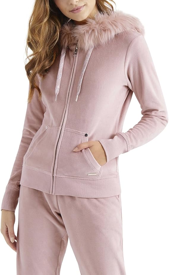 lipsy tracksuit fur hood