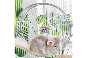 Copfeu Large Stainless Steel 11.81''L x 3.94''W x 11.81''H Silent Running Wheel for Chinchilla, Toys for Cage, Super Mute Spi