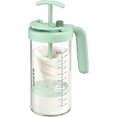 WEMOH Borosilicate Glass Breast Milk Pitcher with Upgraded Mixer, 32oz | 36oz Max Formula Mixing Pitcher | Time Tracker | Dis