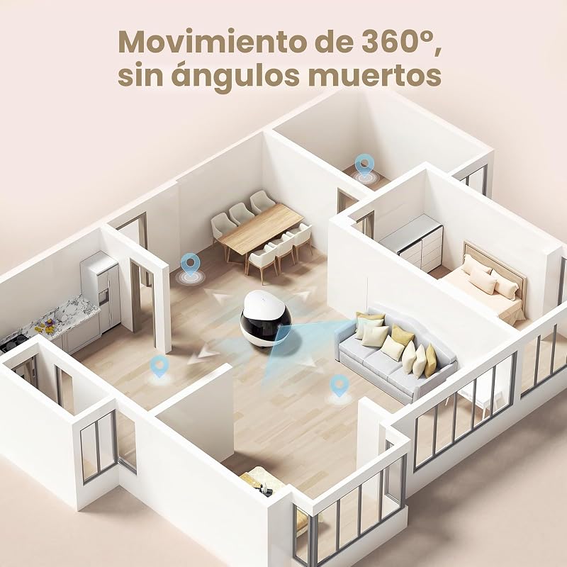 Air 2 FamilyBot Inteligente cámara de vigilancia 2K, Robot con autocarga, Robot Patrulla para vigilancia doméstica, cámara inalámbrica para Perros y cámara de Gato con visión Nocturna