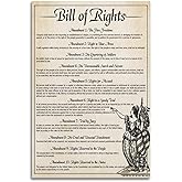 Vintage Poster The U.S. Constitution The Bill of Rights US History Government Classroom School Poste Painting Canvas Wall Posters Art Picture Print Modern Family Decor Posters 12x18inch(30x45cm)