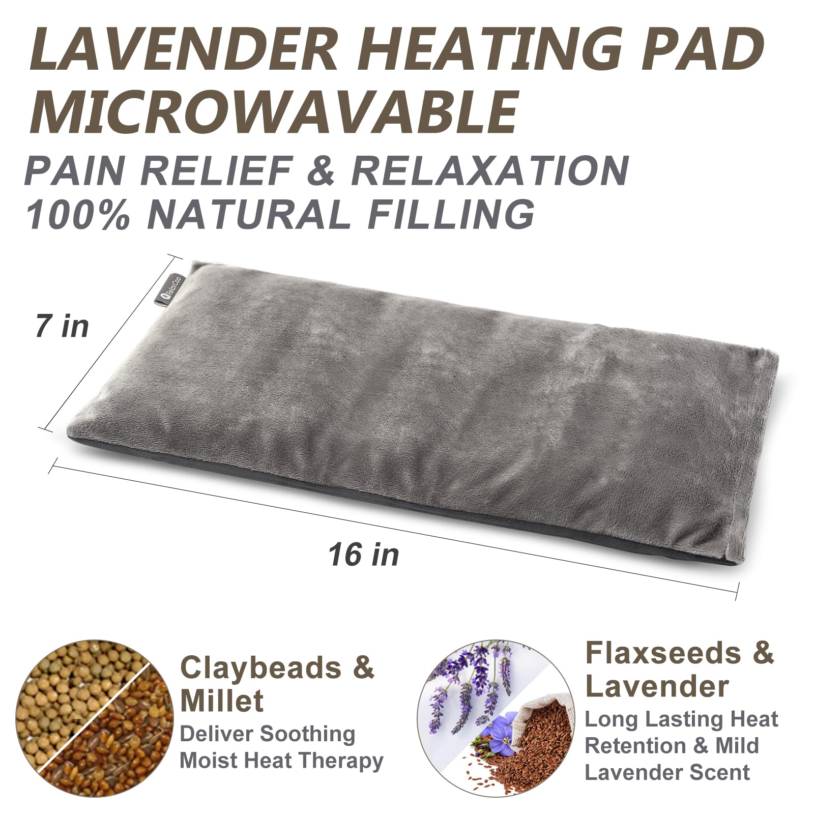 RelaxCoo Microwave Heating pad with Washable Cover 7 * 16