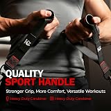 Slim Panda Exercise Handles Heavy Duty Resistance Band Cable Attachments Black view 6