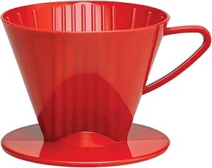 HIC Coffee Filter Cone, Red, Number 2-Size Filter, Brews 2 to 6-Cups