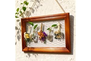 Tnstbiee Rustic Farmhouse Herb & Flower Drying Rack - Wooden Frame for Dried Flower Displays, DIY Craft Projects & Earring Organizer - Perfect for Rustic Home Decor & Wedding Bouquet Wall Art