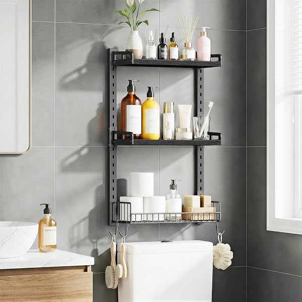 KALRIN 3 TIER BATHROOM SHELVES OVER TOILET –...