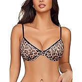 Avidlove Women Sexy Bra Sheer Mesh Unlined Underwire Bra See Throuh Support Everyday Bra