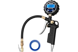 AstroAI Digital Tire Inflator with Pressure Gauge 3-250 PSI, Industrial Tire Pressure Gauge, Heavy Duty Air Compressor Access