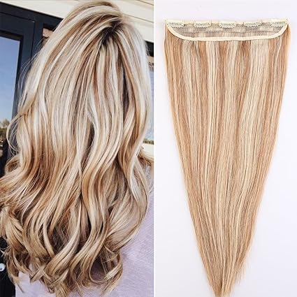 Extension Capelli Veri Clip Mèches Fascia Unica One Piece Remy Human Hair Lunga 40cm Pesa 45g 18613 Biondo Cenere Biondo Chiarissimo