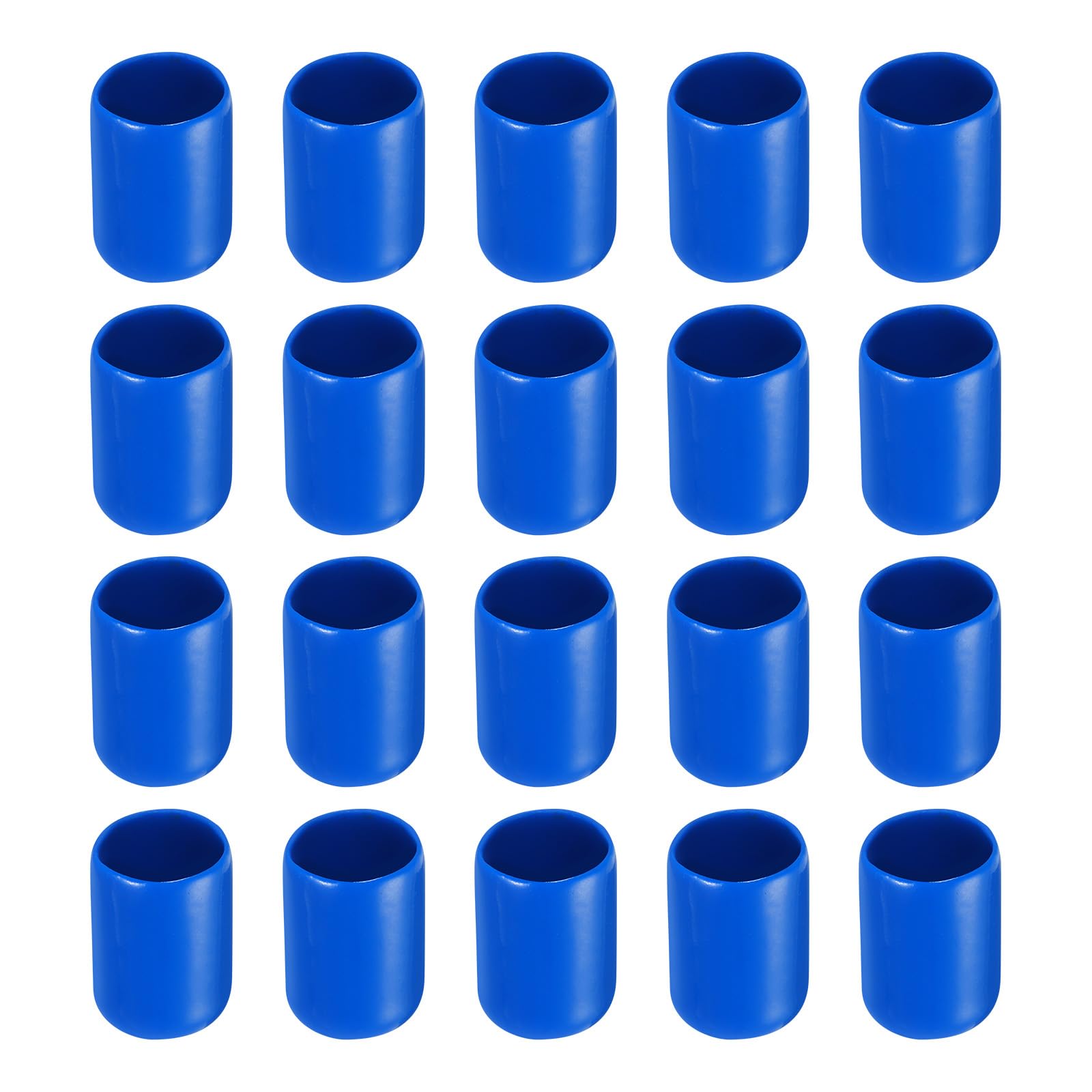 Rebower 50 Pack Screw Thread Protector Cover Rubber End Caps, [for Screw, Bolt, Rod End Cap] - 1/2 inch(13mm) inner dia/Blue