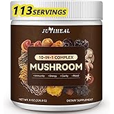 10-in-1 Mushroom Powder, Mushroom Complex - Lions Mane, Reishi, Shiitake, Chaga, Turkey Tail, Cordyceps, Maitake & More, Mushroom Supplement Powder for Energy, Memory, Focus & Immune Support 8oz