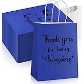 Ctosree 20 Pcs Thank You Gift Paper Bags for Employee Coworker Colleague Thank You for Being Awesome Bags with Handles for Colleague Employee(8.3 x 4.3 x 10.6 Inch,Dark Blue)