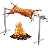 Rotisserie Grill Kit, 47" 132 lbs Capacity, Automatic 40W Motor Electric Height Adjustable Universal Roaster Stand, Stainless Steel Grilling Kit for BBQ Pig Rotisserie Hog Lamb Outdoor Party Campfire