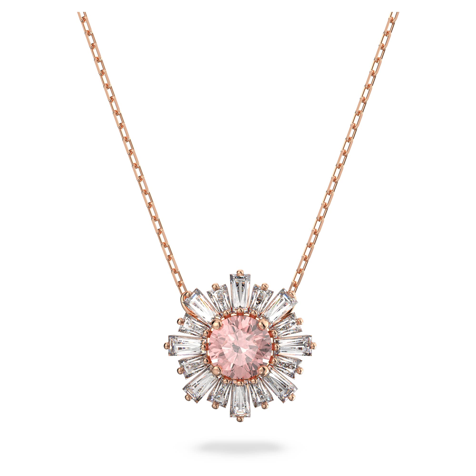 Swarovski Sunshine pendant, Pink, Rose gold-tone plated