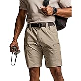 CQR Men's Flex Casual Cargo Shorts, Lightweight Water Resistant Golf Shorts, Stretch Tactical Work Shorts with Multi-Pocket