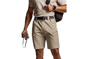 CQR Men's Flex Casual Cargo Shorts, Lightweight Water Resistant Golf Shorts, Stretch Tactical Work Shorts with Multi-Pocket
