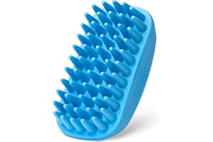 FRESHLY BAILEY Rubber Curry Brush Dog for Short Haired Dogs - Soft & Gentle Deshedding Brush - Use Wet as Bath Brush or Dry for Grooming Loose Hair