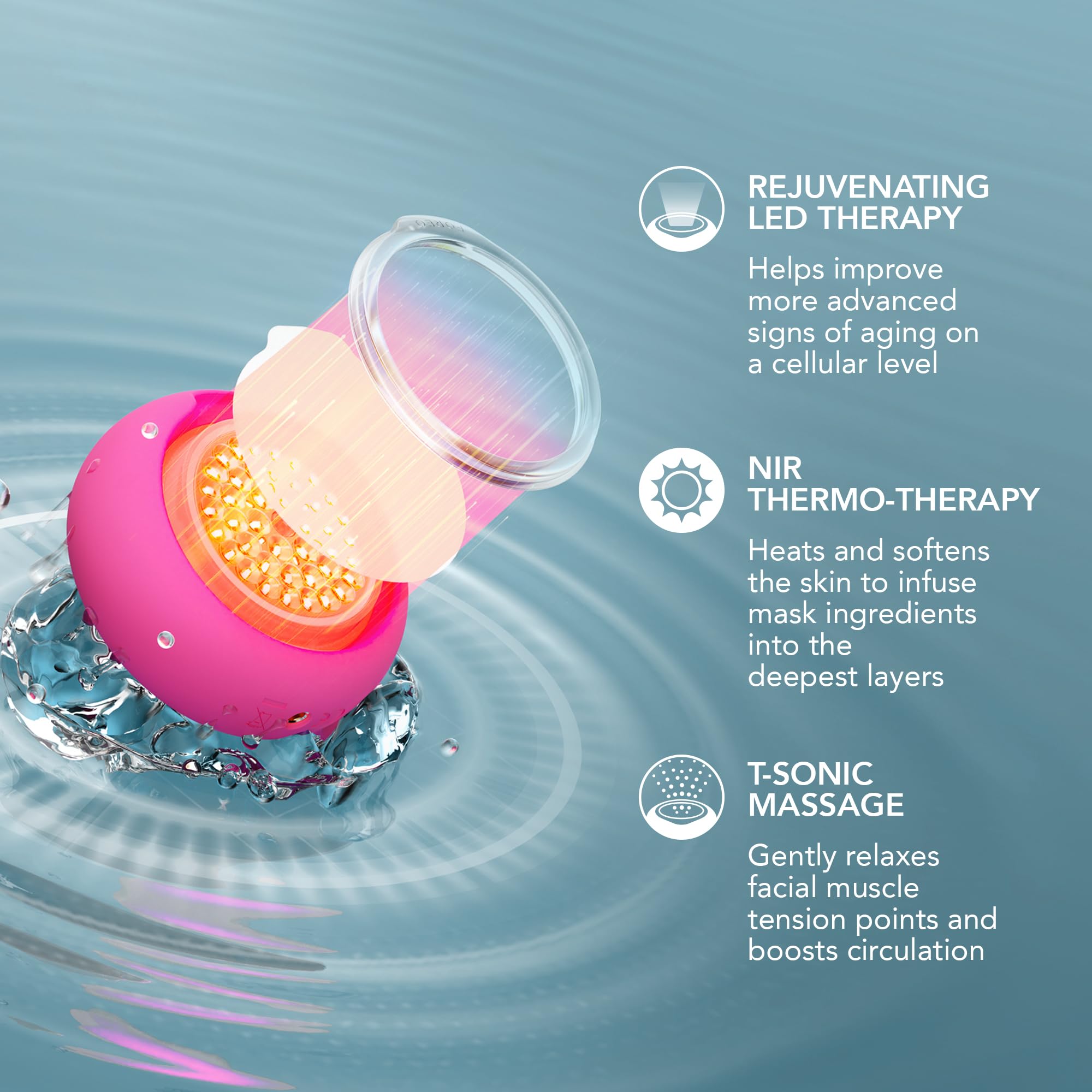 FOREO UFO 3 LED 4-in-1-Gesichtsmasken-Hautpflegegerät – Feuchtigkeitscreme – Vollspektrum-LED – Tiefenwirksames NIR- und Rotlichttherapie – Thermotherapie – T-Sonic-Massage – App-verbundene Hautpflege 3