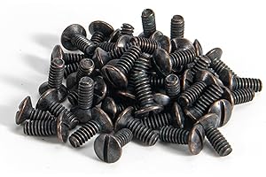 Henne Bery 3/8" Long 6-32 Thread, Oval Head Milled Slot Replacement Wall Plate Screws, 50 Pack, Bronze
