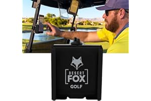 DESERT FOX GOLF Phone Caddy – Adjustable Golf Cart Phone Holder with Secure Strap for Hands-Free GPS & Golf Apps – Universal Fit - Black