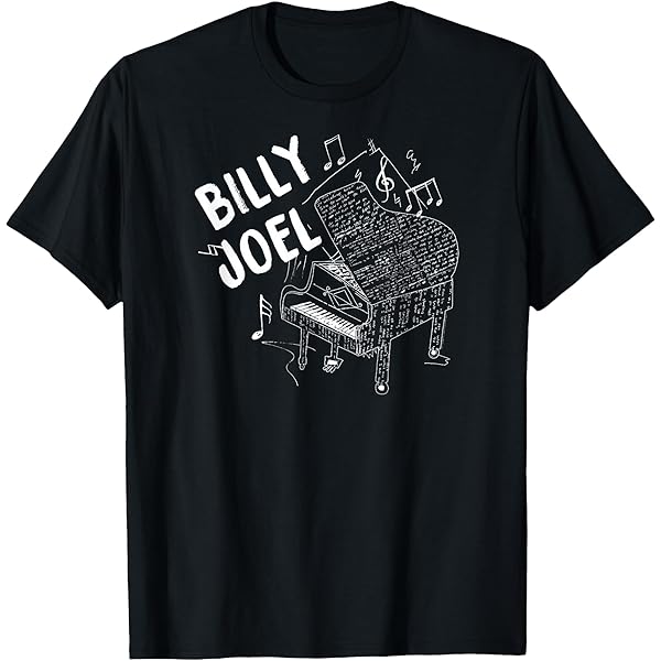 Billy Joel T Shirt Piano Man Logo Nouveau Officiel Homme Noir Size Small