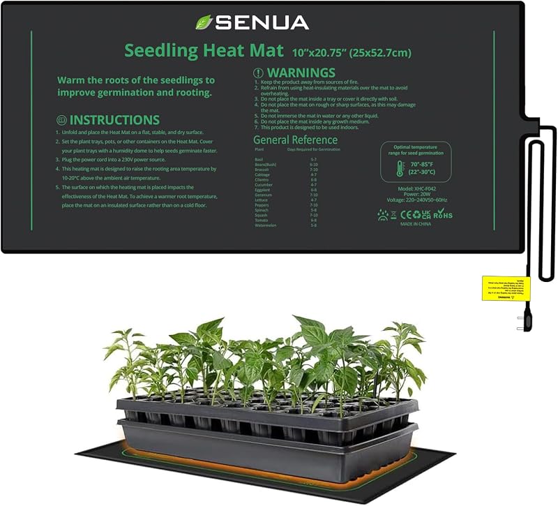 Senua Seedling Heat Mat 20W Waterproof Heating Pad for Germination
