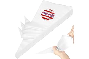 20 Inch Icing Bags Disposable, Large Pastry Bags Disposable Cake Decorating Bag 200 Count, Thick Plastic Non-Slip Anti-Burst 
