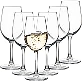 Wine Glasses Set of 6, 12oz Red/White Wine Glass Set, Clear Stemmed Wine Glasses Fit for Wine Tasting, Wedding, Birthday and Home