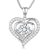 waitrose Moissanite Heart Necklace for Women Birthday Gifts for Wife S925 Sterling Silver Jewelry for Christmas Anniversary Valentine Birthday Gift for Her Girlfriend Mom