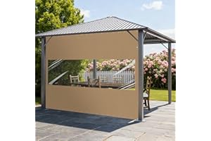 Bstge Upgraded Clear Vinyl Outdoor Curtains for Patio Waterproof, Clear Vinyl Patio Enclosure, Heavy Duty Tarp with Grommets, Rope and Zip Ties for Porch, Pergola, Gazebo, Balcony(8'H x 12'W)