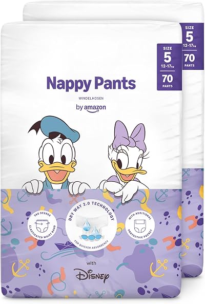 by Amazon Disney Nappy Pants Size 5 12-17 kg 140 Count 2 Packs 70