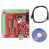 4 Axis USB Mach3 Motion Control Card, Stepper Motor CNC Controller Board | 4-Axis Linkage, DC 24V, 100KHz, 0-10V Spindle Control, 4 Input&amp;Output Breakout Board for CNC Router Milling Machine,Engraver