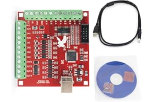 CNCTOPBAOS 4 Axis USB Mach3 Motion Control Card,Red 4-Axis Linkage MACH3 CNC Controller Board,Stepper Motor Driver Control Card 100KHz 4 Inputs Breakout Board for CNC Router Engraving Machine