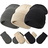 Baby Hats and Mittens Set Infant Toddler Beanie Caps Hospital Hat Set Newborn Gloves for Baby Boys Girls