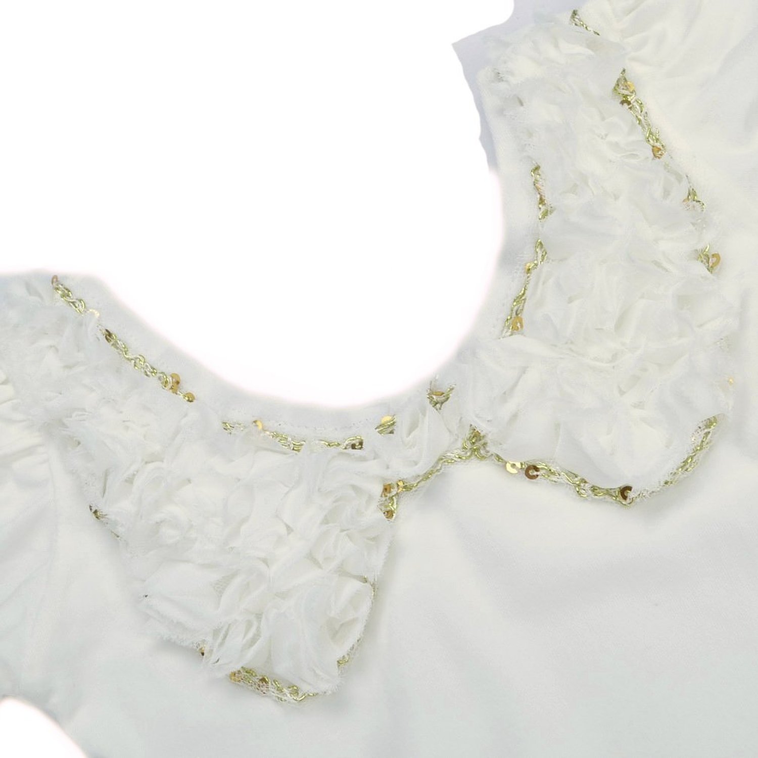 Kids Girl Ballet Dance Dress 3-9 Years Ruffle (3, White Long Sleeve)