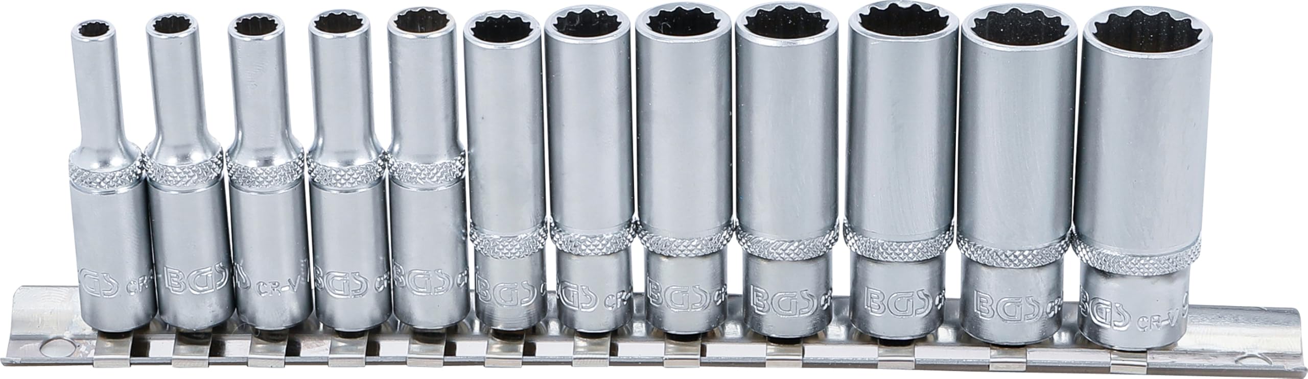 BGS 2757 | Socket Set, 12-point, deep | 6.3 mm (1/4") Drive | Inch Sizes | 12 pcs.