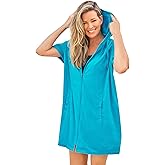 Swimsuits for All Swim 365 Women's Plus Size Hooded Terry Swim Cover Up