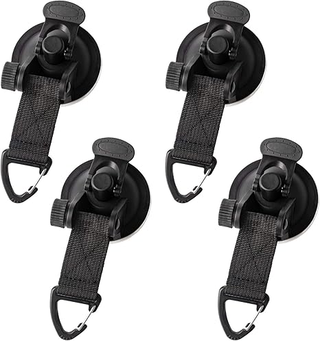 Amazon Jkr 吸盤 フック 強力 タープ連結用 車 カーサイドタープ テント用アクセサリー サンシェード固定 荷物締め付け 屋外用 4個入り 吊りクランプ