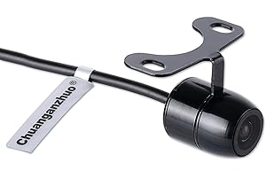 Chuanganzhuo Car Front View Camera, Universal High Definition CMOS Non-Mirror Image Waterproof Front View Camera,Without Distance Scale Line,16.5mm,Black