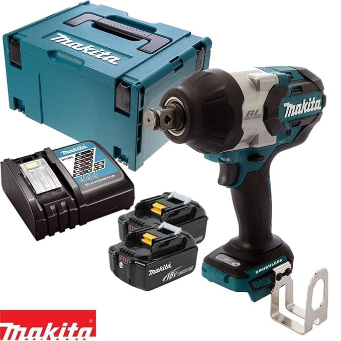 Makita DTW1001 18V Brushless Impact Wrench With 2 x 5Ah Batteries