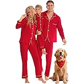 SWOMOG Family Christmas Pajamas Set Women & Men Long Sleeve Pj Set Party Sleepwear Button-Down Loungewear Set